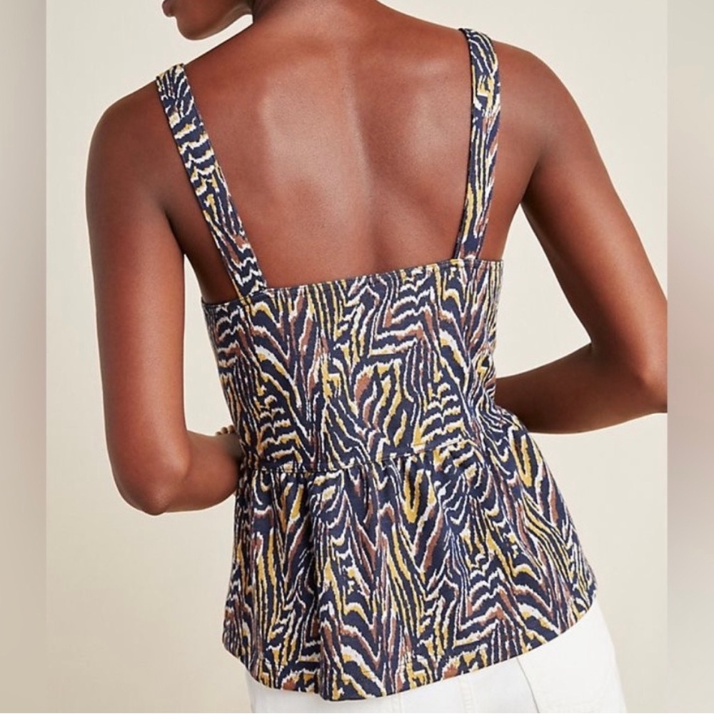 Anthropologie Jaime Zebra Peplum Top Large - image 2